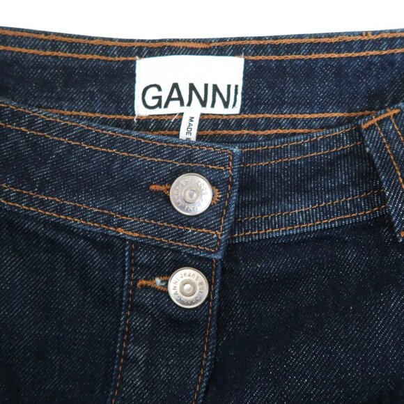 GANNI Denim A-line midi skirt sz 36 US 4 - Picture 2 of 6